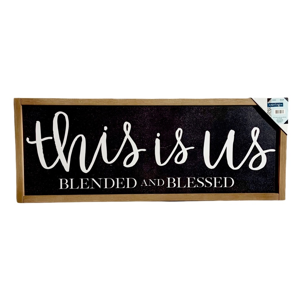 This Is Us Black & White Hanging Sign W/Wood Frame